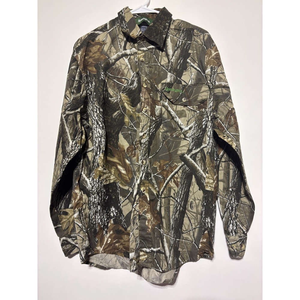 Remington Shirt Mens Extra Large Camo Realtree Long Sleeve Button Up Hunting